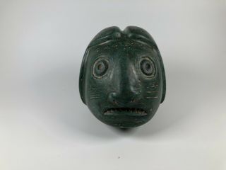 Pre Columbian Jade Stone Head Carving