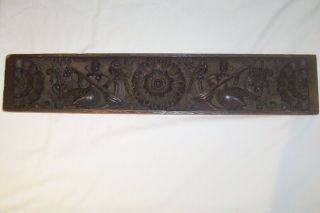 Anglo Indian Carved Wood Panel Musicians Musical Instruments