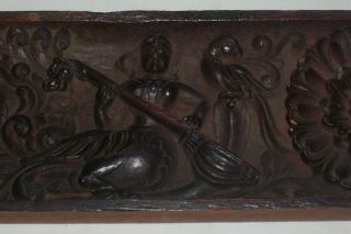 Anglo Indian carved wood panel Musicians Musical Instruments 3