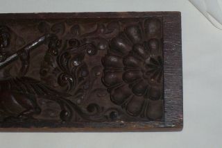 Anglo Indian carved wood panel Musicians Musical Instruments 6