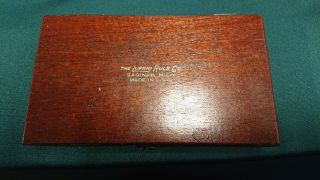 Antique Lufkin Rule Co.  USA No.  680 inside Micrometer set in wood box. 4