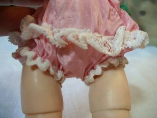 Vintage Madame Alexander kin Wendy pink taffeta sunsuit with white lace - tag 4
