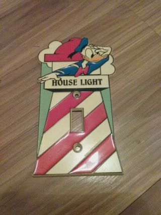 Vintage 1970s Disney Donald Duck Light Switch Plate Cover Lighthouse Beach Decor 2