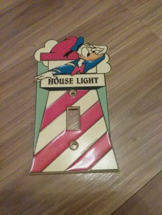 Vintage 1970s Disney Donald Duck Light Switch Plate Cover Lighthouse Beach Decor 3