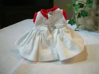 Vintage Madame Alexander kin Wendy white dress with red trim - tagged 2
