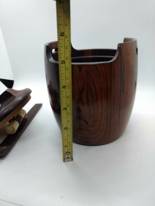 Jean Gillon Jacaranda Wood Art Tobacco Humidor Jar Mid - Century Modern 5.  5 