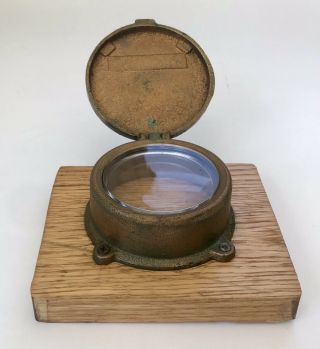 Antique Brass Water Meter Singer American Spartanburg SC Lid Trinket Box USA 4