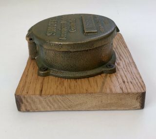 Antique Brass Water Meter Singer American Spartanburg SC Lid Trinket Box USA 5