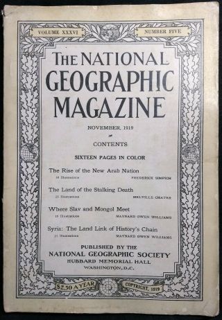 1919 National Geographic Middle East Rise Of Arab Nation Syria Antique Vtg