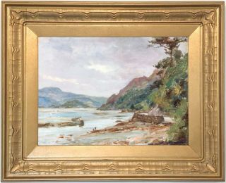 A Coastal Inlet Antique Oil Painting By Robert Fowler (scottish,  1853 - 1926)