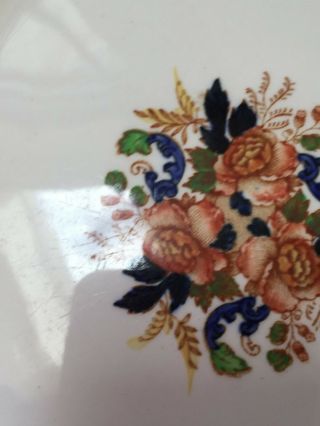 Antique John Maddock Multi - Colored MAJESTIC Handled Cake Plate 6