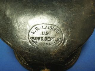 Antique A.  D.  Laidley US Ordnance Dept.  Sub.  Inspector Leather Cap Box Pouch 2