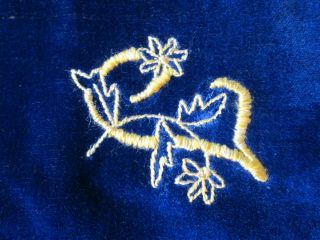 Antique Velvet Silk Embroidered Violin Blanket Cover Protector Vintage 4/4 2