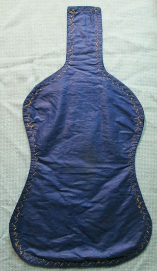 Antique Velvet Silk Embroidered Violin Blanket Cover Protector Vintage 4/4 5