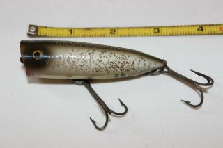 Vintage Heddon Chugger Spook 3 " Fishing Lure Ss Silver Flash Gold Eyes