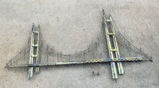 Mcm C Jere Mixed Metal Sculpture Nail Art Golden Gate Bridge Signed