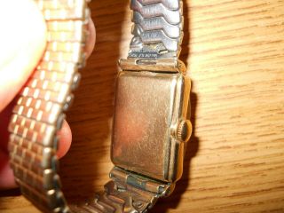 Vintage 1940 ' s? Hamilton Art Deco Watch 14k Gold Filled Running Bracelet Band 3