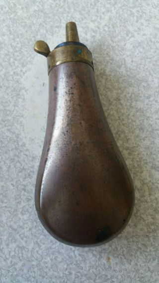 Antique Powder Shot Flask Copper And Brass Pourer - Small - Miniature - 4 1/2 "