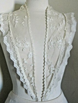 Antique Vintage 2 Collars French Lace Bobbin Lace Embroidered Net Lace