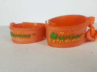 Vintage 1986 1985 My Pet Monster Hand Cuffs Shackles Handcuffs 2 Different Sizes