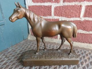 Antique Equestrian Armor Bronze Co.  Clad Horse Figurine Statue Show Trophy