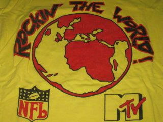 Mtv / Music Television 1993 American Bowl Promotional T - Shirt Rare Nfl