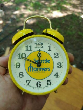 Vintage Seattle Mariners Baseball Antique Alarm Clock Lafayette Clock Co 1977