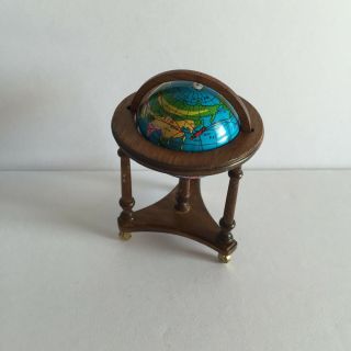 1/12 Vintage Dollhouse Furniture For Study Library Globe With Wooden Stand