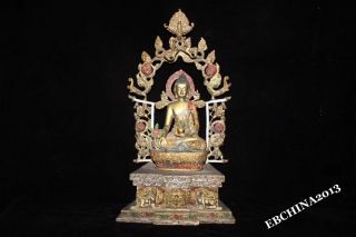 16.  4 " Collect Old Tibet Buddhism Bronze Coloured Shakya Mani Buddha Statue