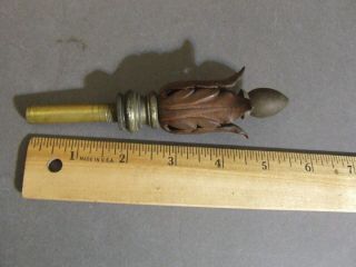VINTAGE ART DECO NEOCLASSICAL BRASS LEAF FLAME TORCH FINIAL 2