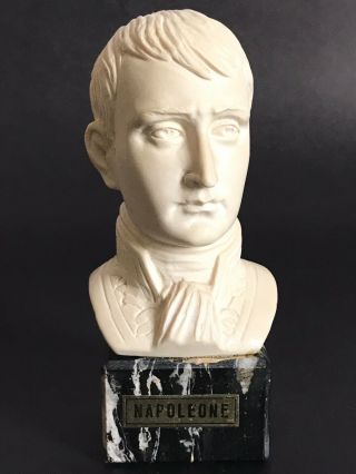 Vintage Napoleon Bonaparte Marble Bust Statue 4 1/2” Signed Sculpture Casea Home