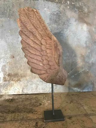 Vintage Hand Carved Decorative Wooden French Cherub Wings Angel Wings On Stands