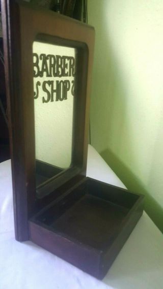 Wooden Shaving Box With Mirror Vintage Style - Barber Box