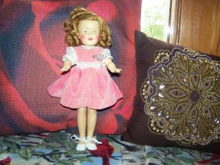 Vintage Ideal Vinyl 12 " Shirley Temple Doll With Tagged Org.  Dress,  Slip,  Pin