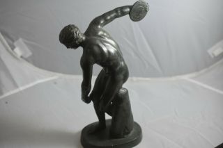 Antique Bronze Male Nude Greek Discus Thrower Figurine,  Unsigned
