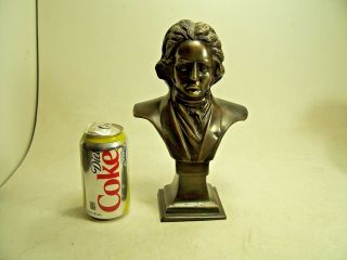 Vintage Metal Beethoven Bust 10 - 1/4 Inches Tall