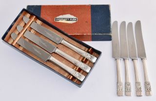 Boxed Set Of 10 Community Silver Plate Hampton Court Entree Knives