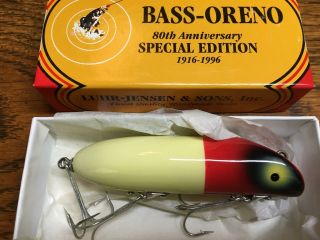 Vintage Luhr - Jensen Special Edition Bass Oreno Wood Fishing Lure - - Nib