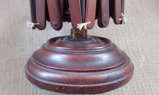 Victorian Antique Brass and Wood Umbrella Wool Winder - Concertina Treen Spinner 4