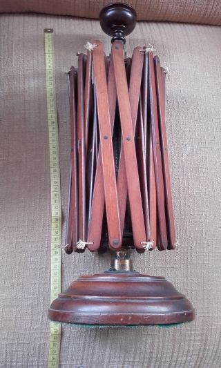 Victorian Antique Brass and Wood Umbrella Wool Winder - Concertina Treen Spinner 6