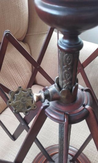 Victorian Antique Brass and Wood Umbrella Wool Winder - Concertina Treen Spinner 7