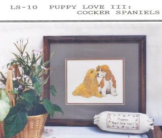 Vintage Dogs Cross Stitch & Needlepoint Pattern Chart Dog Design Cocker Spaniel