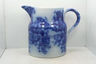 Flow Blue Porcelain Ceramic Pitcher 6 1/2 "