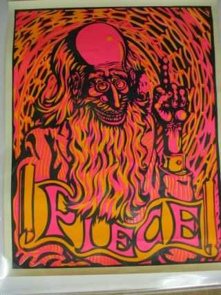 Psychedelic Hippy Vintage Blacklight Poster 1960 