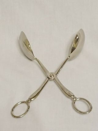 Eales 1779 Silver Plated Engraved Salad Tongs Made Italy Vintage