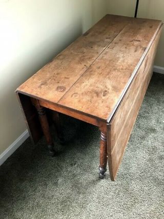 Empire Early 1800s Cherry Drop Leaf Dining Or Side Table