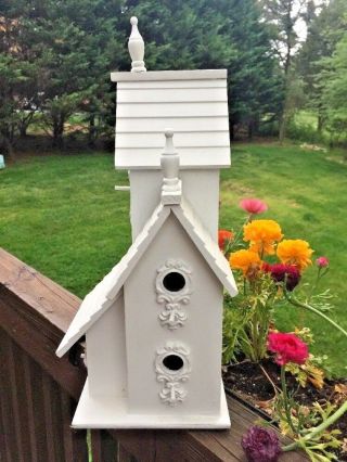 Antique Primitive Shabby Chic French Country Home Decor Birdhouse Steeple 16t9 " W