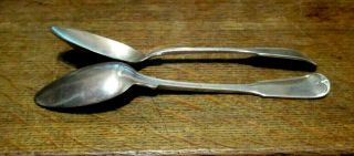 2 Large Heavy Antique Silver Spoons Marquand 6.  3 Oz Total Weight