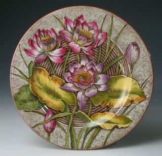 Antique Wedgwood Botanical Water Lilly Plate Lavender - Purple Flowers 4363