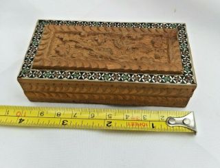 Antique/vintage Hand Carved Wooden Trinket/pill Box
